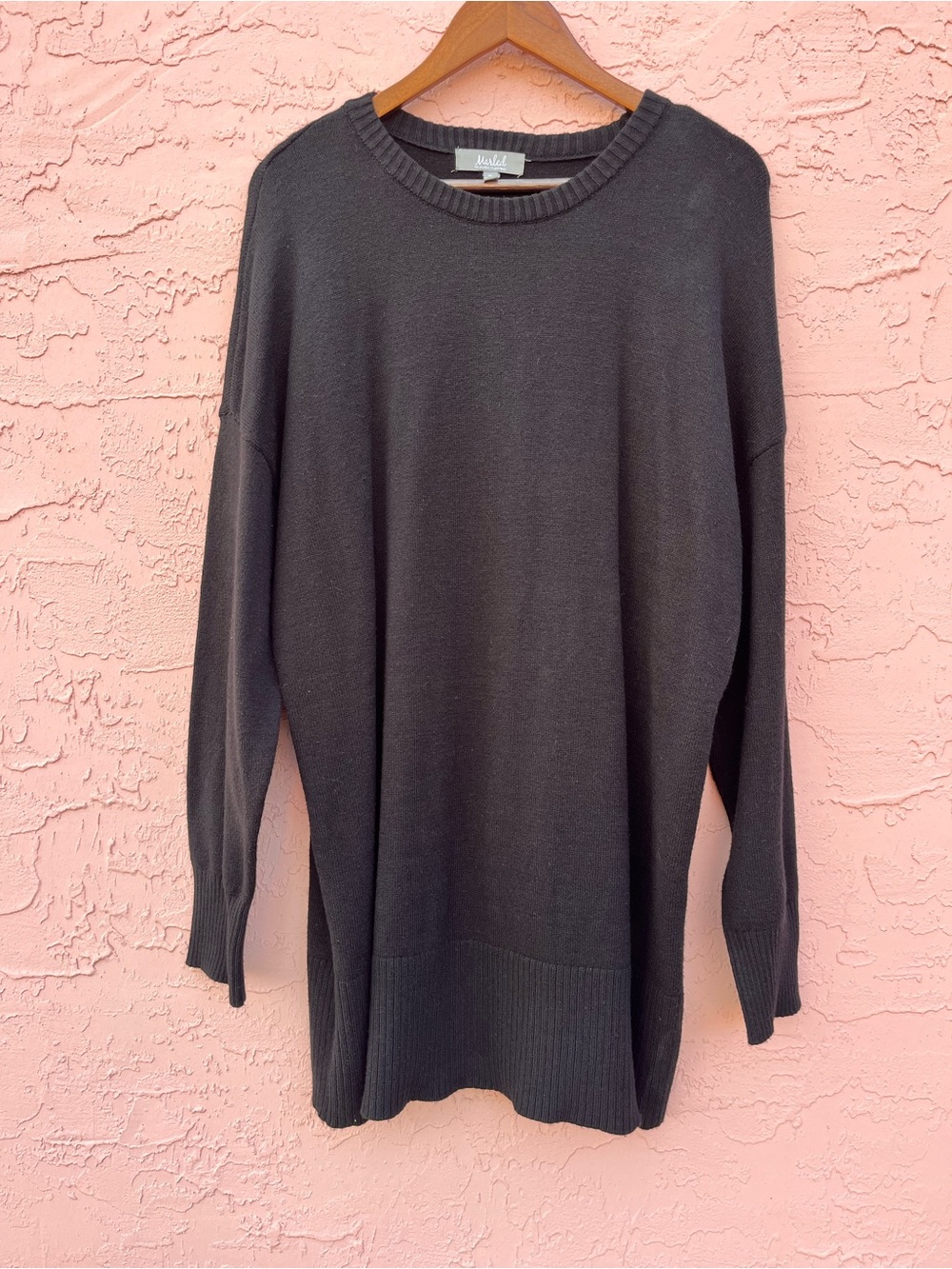 Marked Reunited Clothing Black Sweater Dress Rayon Size XL